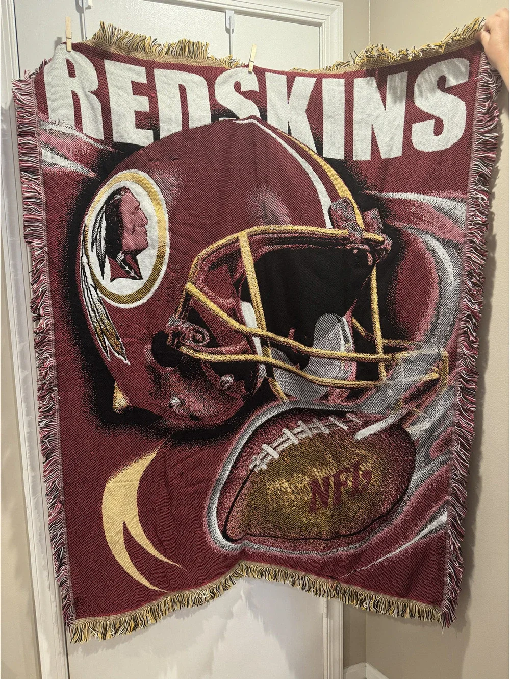 Washington Redskins NFL Woven Throw Blanket 100% Acrylic Vintage